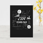 Grappig 18 Birthday Gift Wiskunde Square Root Kaart (Gele Bloem)