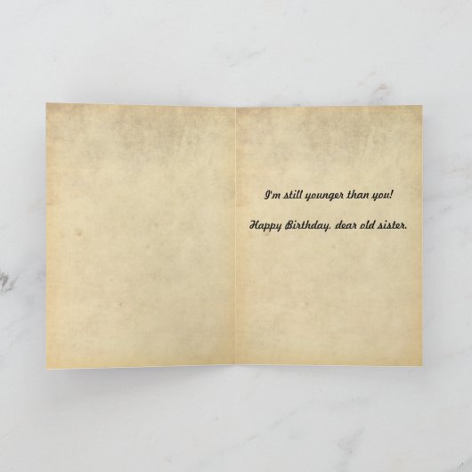 Grappig  1920s oudere zuster Birthday Card Kaart (Binnen)