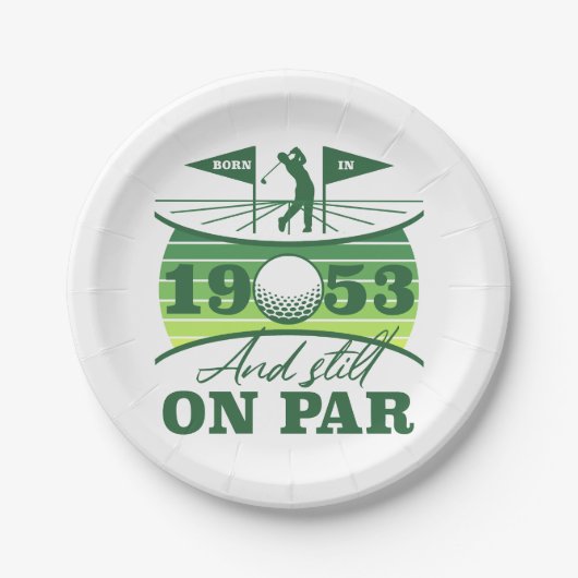 Grappig 1953 Golfer 70e verjaardag Papieren Bordje (Voorkant)