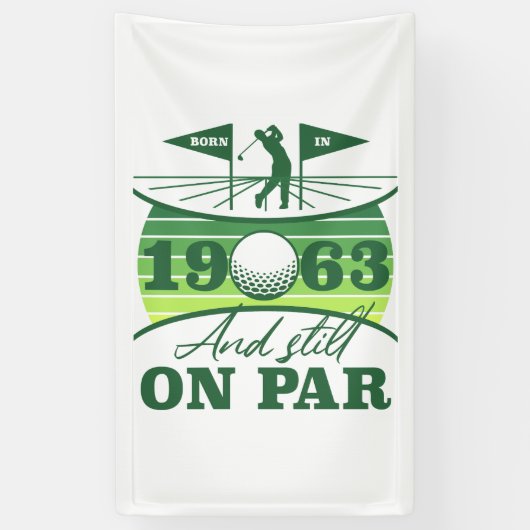 Grappig 1963 Golfer 60e verjaardag Spandoek (Verticaal)