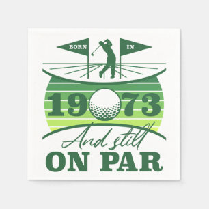 Grappig 1973 Golfer 50e verjaardag Servet