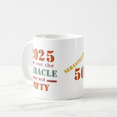 Grappig 1975  Miracle Happened 50th Birthday Koffiemok (Voorkant links)