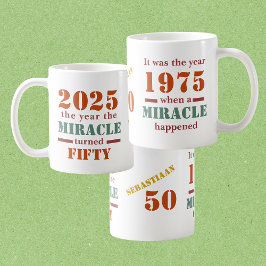 Grappig 1975  Miracle Happened 50th Birthday Koffiemok