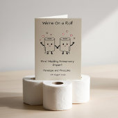Grappig 1e bruiloft Een Papieren jubileum, toilet Kaart