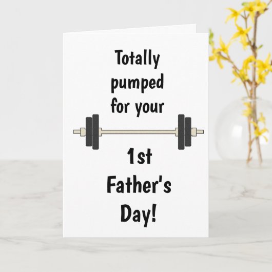 Grappig 1ste Vaderdag Kaart (Gele Bloem)