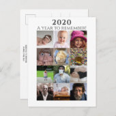 Grappig 2020 Een jaar om fotocollage te onthouden Briefkaart (Voorkant / Achterkant)