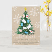 Grappig 2020 jaar Kerstboom waterverf 7 foto's Kaart (Gele Bloem)