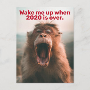 Grappig 2020 Quarantine — word me wakker als het v Briefkaart