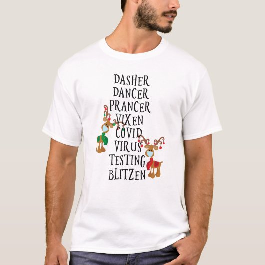Grappig 2020 Rendieren Namen Kerstvakantie T-shirt (Voorkant)
