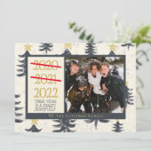 Grappig 2021 Een laatste poging 2022 kerstboomfoto Feestdagenkaart (Staand voorkant)