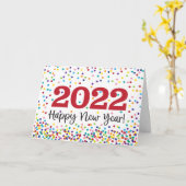 Grappig 2022 Gelukkig Nieuwjaar Kaart (Gele Bloem)