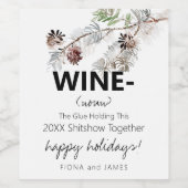 Grappig 2023 wijnlijm houdt ons samen groen wijn etiket (Enkel label)