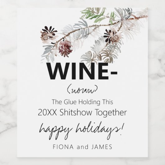 Grappig 2023 wijnlijm houdt ons samen groen wijn etiket (Enkel label)