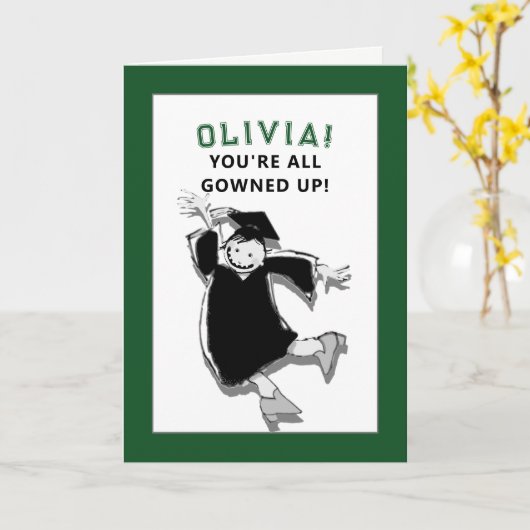 Grappig 2024 Afstuderen Kaart (Gele Bloem)