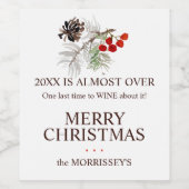 Grappig 2024 is bijna over groen naam vakantie wijn etiket (Enkel label)