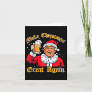 Grappig 2024 Kerst Trump Drink Bier Trump Santa Kaart