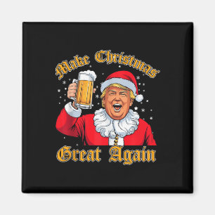 Grappig 2024 Kerst Trump Drink Bier Trump Santa Magneet