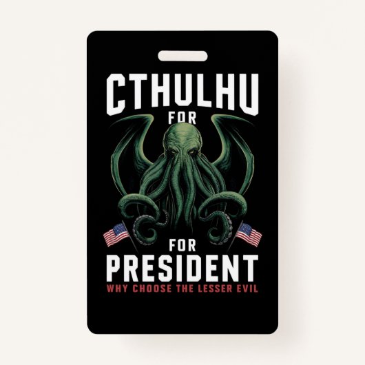 Grappig 2024 Verkiezingen Cthulhu voor President Badge (Voorkant)