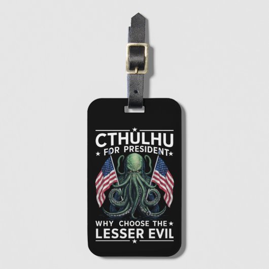 Grappig 2024 Verkiezingen Cthulhu voor President Bagagelabel (Voorkant (verticaal))