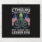 Grappig 2024 Verkiezingen Cthulhu voor President Bier Etiket (Enkel label)