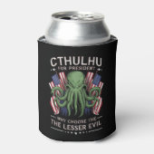 Grappig 2024 Verkiezingen Cthulhu voor President Blikjeskoeler (Blikje Voorkant)