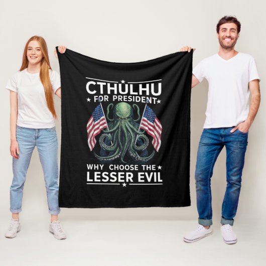 Grappig 2024 Verkiezingen Cthulhu voor President Fleece Deken (In situ)