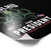Grappig 2024 Verkiezingen Cthulhu voor President Foto Afdruk (Hoek)
