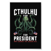 Grappig 2024 Verkiezingen Cthulhu voor President Foto Afdruk (Voorkant)