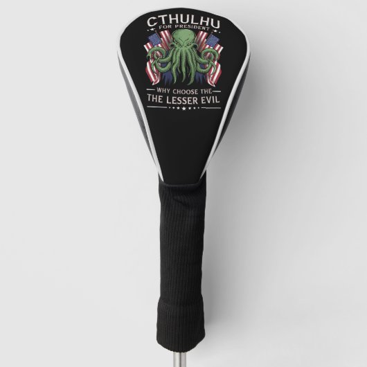 Grappig 2024 Verkiezingen Cthulhu voor President Golfheadcover (Voorkant)