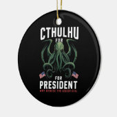 Grappig 2024 Verkiezingen Cthulhu voor President Keramisch Ornament (Links)