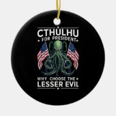 Grappig 2024 Verkiezingen Cthulhu voor President Keramisch Ornament (Voorkant)