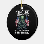 Grappig 2024 Verkiezingen Cthulhu voor President Keramisch Ornament (Links)