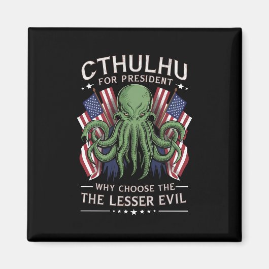 Grappig 2024 Verkiezingen Cthulhu voor President Magneet (Voorkant)