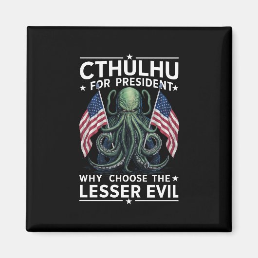Grappig 2024 Verkiezingen Cthulhu voor President Magneet (Voorkant)