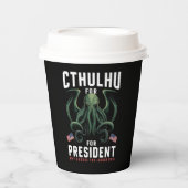 Grappig 2024 Verkiezingen Cthulhu voor President Papieren Bekers (Voorkant)