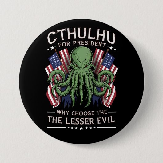Grappig 2024 Verkiezingen Cthulhu voor President Ronde Button 7,6 Cm (Voorkant)