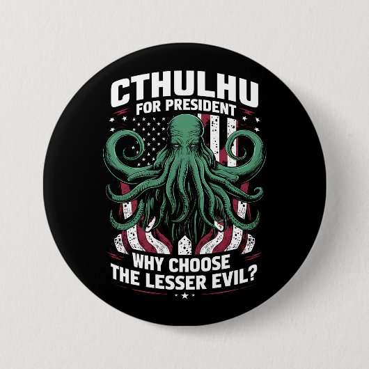 Grappig 2024 Verkiezingen Cthulhu voor President Ronde Button 7,6 Cm (Voorkant)