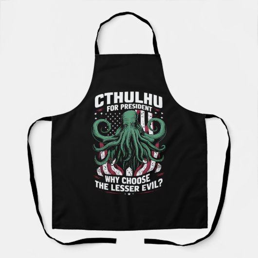 Grappig 2024 Verkiezingen Cthulhu voor President Schort (Voorkant)