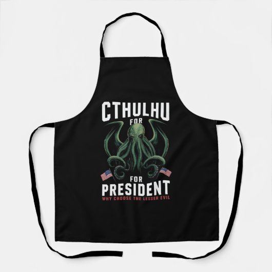Grappig 2024 Verkiezingen Cthulhu voor President Schort (Voorkant)