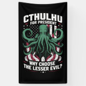 Grappig 2024 Verkiezingen Cthulhu voor President Spandoek (Verticaal)