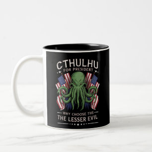 Grappig 2024 Verkiezingen Cthulhu voor President Tweekleurige Koffiemok