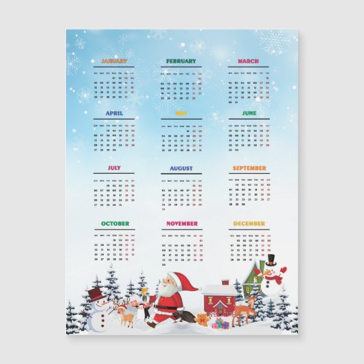 Grappig 2025 Kalenders Santa, Sneeuwman, Rendier (Voorkant)