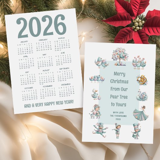 Grappig 2026 Kalender 12 dagen van Kerstmis Feestdagenkaart