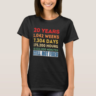 Grappig 20 jaar werknemer - 20 jaar werk t-shirt