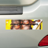 grappig%20aap, Crazy Monkey Fest Bumpersticker (Op auto)
