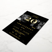 Grappig 20ste bruiloft Jubileum toen en nu goud Folie Uitnodiging (Gedraaid)