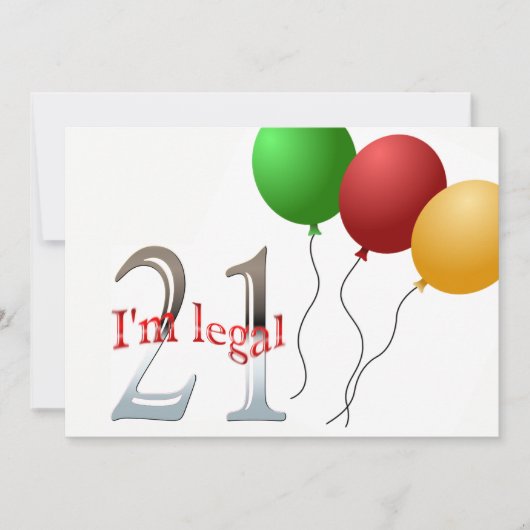 Grappig 21ste verjaardagsfeestje | 21 Legale Leeft Kaart (Voorkant)