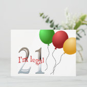 Grappig 21ste verjaardagsfeestje | 21 Legale Leeft Kaart (Staand voorkant)