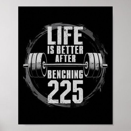 Grappig 225 pond bankdruk sportschool - beter na B Poster (Voorkant)