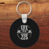 Grappig 225 pond bankdruk sportschool - beter na B Sleutelhanger (Voorkant)